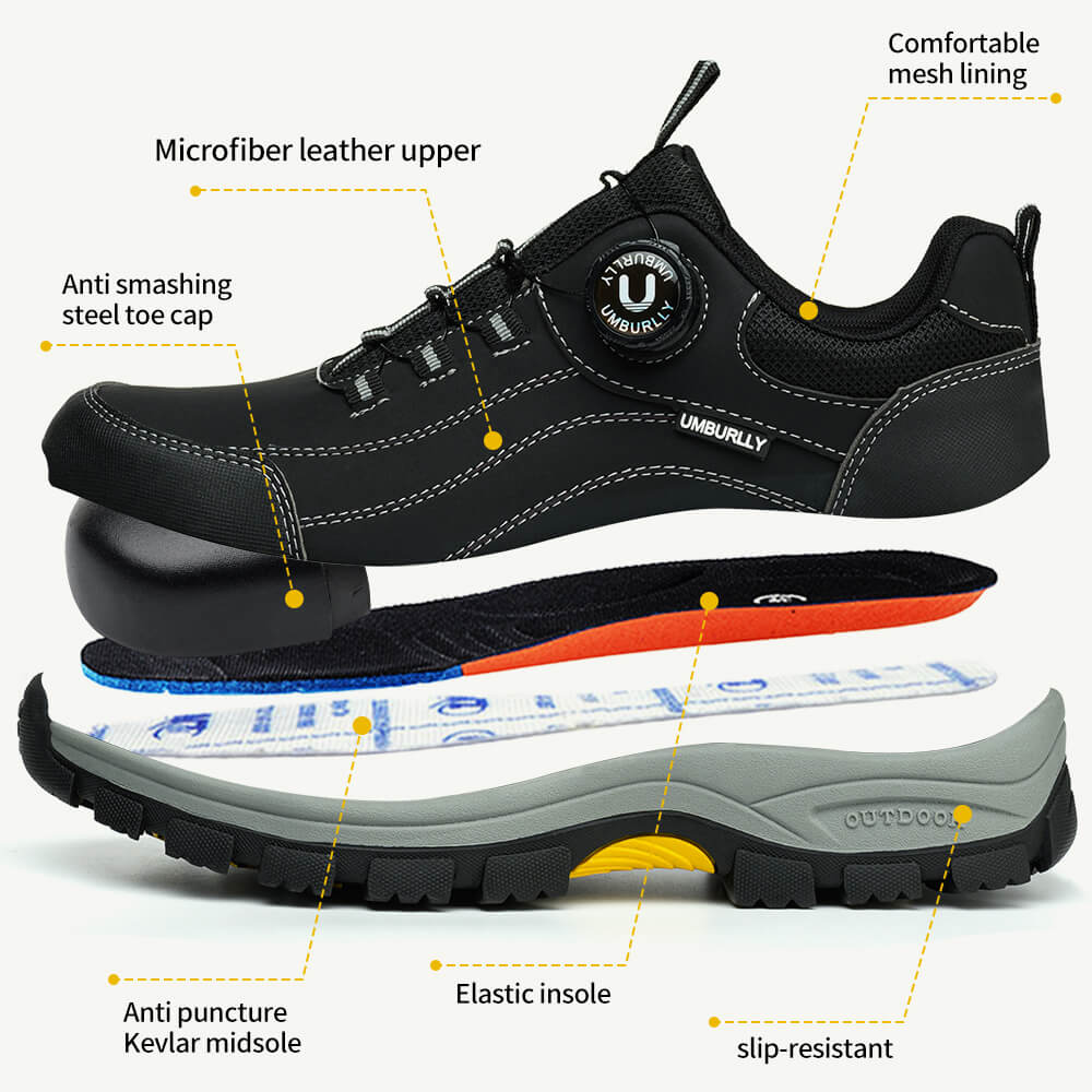 Lightweight Safety Shoes Steel Toe BOA Design Suitable for Warehouse Work