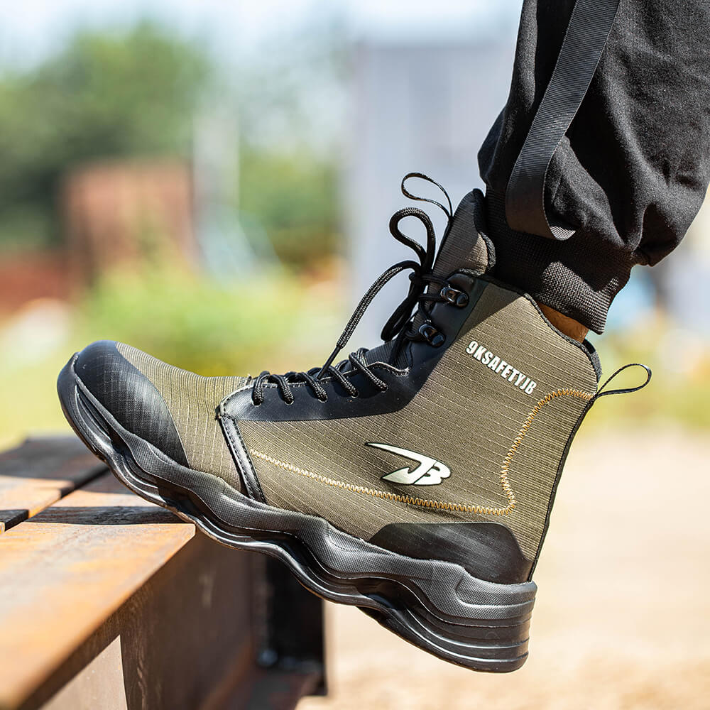 Black Work Boots Steel Toe Comfortable Safety Shoes